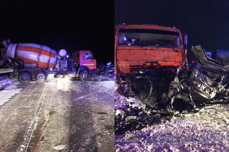 Под Волгоградом бетономешалка раздавила иномарку: водитель погиб