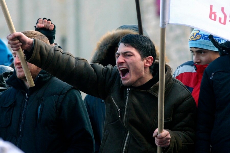 Митинг «Свободу Мише!» в поддержку Михаила Саакашвили в центре Тбилиси «разошелся»